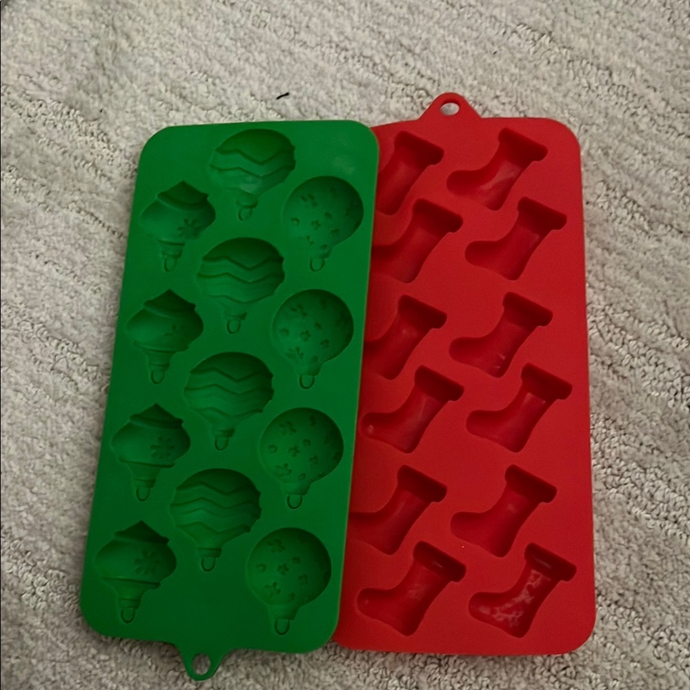 Red and Green Silicone Holiday Molds